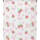 Baby Laundry Hamper kids laundry Basket Waterproof Storage Bin for Bedroom Toy Clothes Organizer Basket Woodland Animals Room Décor(Bowknot Strawberry)