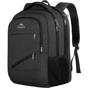 MATEIN 17 Inch Work Laptop Backpack, Large College Computer Bookbag with TSA Laptop Compartment, Water Resistant Business Travel Backpack with Anti Theft Pocket, Graduation Gifts for Men Women (Black)