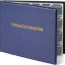 Juvale Coin Collection Book - 240-Pocket Organizer & Top-Flap Coin Album - Binder with Removable Pages for Quarter Collection - 8"x 6", Dark Blue