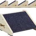 Dog Ramps for Stairs, Wooden Pet Ramp Stairs for Small Medium Dogs, Non-Slip Dog Pet Steps for Any Staircase, Stair Ramp for Injured Dogs with Anti-Slip Strip, 4 Pack