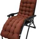 Patio Chaise Lounger Cushion Rocking Chair Sofa Cushion with 6 Ties Thick Padded Swing Bench Cushion Zero Gravity Chair Cushion61x19x3in (Dark Coffee)