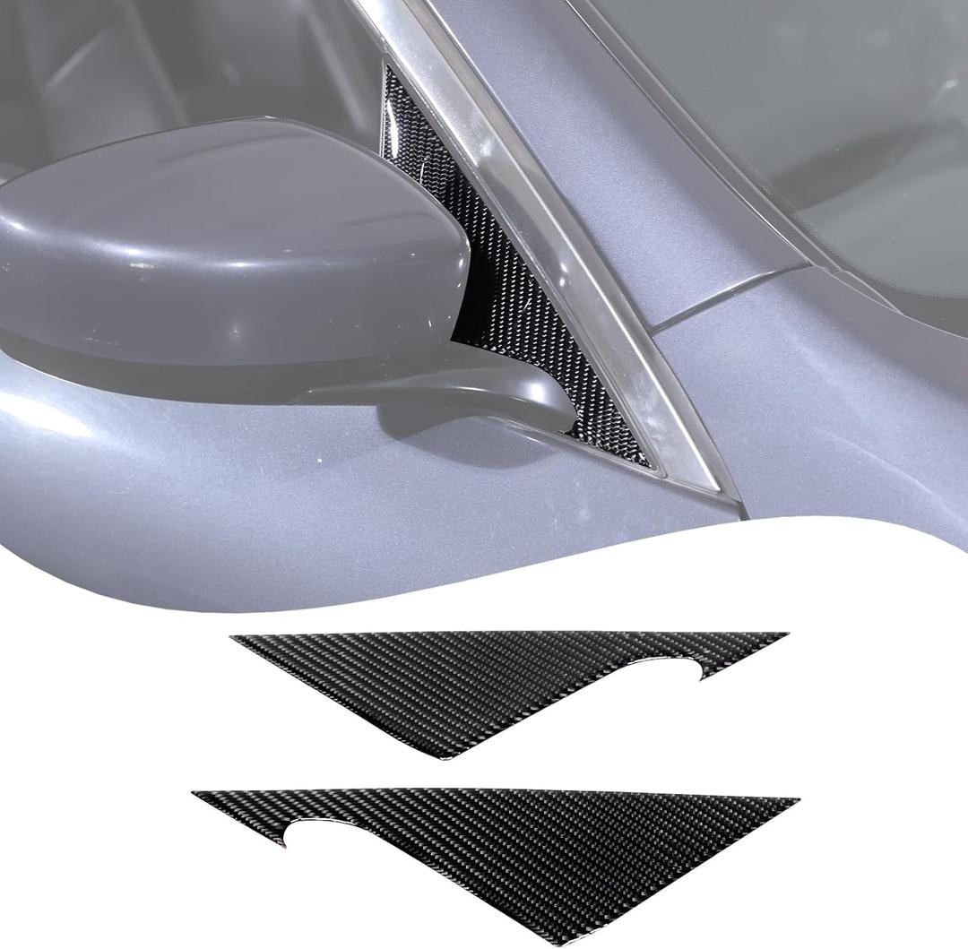 Rearview Mirror Side Spoiler Trim CoverCompatible with Infiniti G37 2008-2013 / G35 2007-2008 / G25 2011-2012Soft Carbon Fiber A-Pillar Rearview Mirror Side Spoiler Panel Cover Decoration Accessories