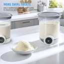 GuanQiao 4 Pack Creami Swirl Pints & Lids for Ninja, Compatible with NC700 Series Ninja Swirl Ice Cream & Soft Serve Makers, with 4 Spoons & 64 Writable Labels, BPA-Free & Dishwasher Safe, Grey Lids