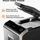 Locksworth Heavy Duty Micro-Cut Paper Shredder: 200-Sheet Auto Feed/10-Sheet Manual Feed, P-5 High Security, 8.5 Gallon Bin with Casters for Home Office