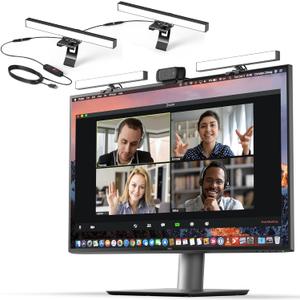HumanCentric Video Conference Lighting - Webcam Light for Streaming, LED Monitor and Laptop Light for Video Conferencing, Zoom Lighting for Computer, Replace Ring Light for Zoom Meeting, Double Kit