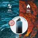 BUZIO 1 Gallon Water Bottle Insulated with Straw Lid, 128oz Large Water Jug Stainless Steel Metal Vacuum Water Flask Leak Proof 18/8 Food Grade Thermo Mug Keep Cold 48H & Hot 24H, Indigo Crush