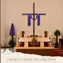 yasuwekik 74 Inch Extra Large Wood Cross for Yard Wooden Jesus Christian Wall Cross Stand Church Cross Decor He Is Risen Outdoor Cross for Easter Christmas Wedding Communion Party Decor