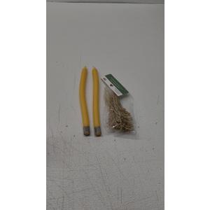 BCandle 100% Pure Beeswax Candles Organic Hand Made - 11 Inches Tall, 5/8 Inch Thick (Set of 2), Curlinary elements 50ct