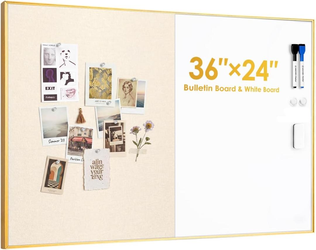 ARCOBIS Dry Erase Cork Board Combo Size: 36"X24"