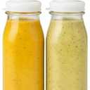 kitchentoolz Salad Dressing Shaker Bottle - 12oz Glass Salad Dressing Dispenser Container with Silicone Pour Spout for Sauces, Ranch, and Marinades - Pack of 2