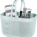 UUJOLY Plastic Organizer Storage Baskets with Handles, Shower Caddy Bins Organizer for Bathroom and kitchen (Blue) (1 Pack, Green)