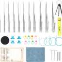 liomey 33 Size 2mm-5mm Interchangeable Knitting Needles Set with Case 4 Flexible Cables Included, Stainless Steal Circular Needles, Complete Knitting Kit for All Projects