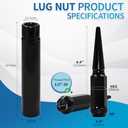 1/2"-20 Wheel Spike Lug Nuts, 24 PCS Lug Nut Wheel Accessories with 1 Socket Key, Black Thread Spiked 4.4" Tall Closed End Nuts Compatible with Wrangler Cherokee Liberty