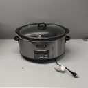 Crock-Pot Large 8-Quart Programmable Slow Cooker with Auto Warm Setting Black Stainless Steel