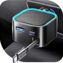 Retractable Car Charger USB-C,Rocoren 57W Type C Fast Car Charging [Ultra-Compact Mini] with Cord Cigarette Lighter Adapter Car Accessories for iPhone 17 16 15 Samsung S25 Ultra Pixel Android