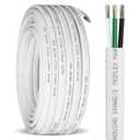 10/3 Marine Wire 10 Gauge, 10 AWG Marine Grade Wire, 10/3 Triplex Boat Cable, 10 Gauge Oxygen-Free Copper Cable for Automotive RV Boat Speaker Solar Outdoor - 50ft