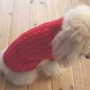 Tangpan Turtleneck Classic Straw-Rope Pro Pet Dog Sweater Apparel (Red,S) (Small (Pack of 1))