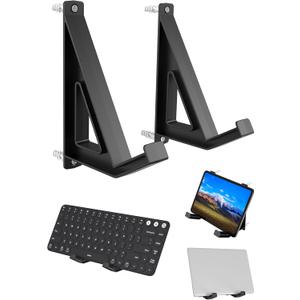 Universal Wall Mount Storage Organizer for Keyboard/Laptop/Tablet, Wall Display Rack Holder for Electronics, Compatible with Wall Hangers for Pictures/Paintings/Frames/Books (Black)