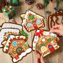 2 x Motipuns 24 Pcs Christmas Crafts Bulk Christmas Gingerbread House Suncatchers DIY Kit Paper Holiday Activities for Xmas Winter Holiday Party Favor Supplies Window Stained Glass Effect Art Ornaments