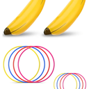 10 Pieces Bachelorette Party Game and swimming pool Inflatable Banana Ring Toss Game Kit, Include 2 Pieces Banana with 8 Pieces Plastic Toss Rings for Tossing Games Party and swimming pool Decorations