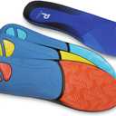 Podiatrist Designed Insoles, Treats Plantar Fasciitis and Foot Pain (Low Arch - Blue, Men's Size 4-4.5, Women's Size 5.5-6)