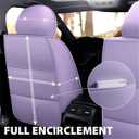Car Seat Covers Full Set, Super Luxurious Heavy Universal Duty Waterproof Leather Automotive Vehicle Cover for Cars SUV Pick-up Truck, Non-Slip Seat Purple Car Accessories (Full Set/Light purple)