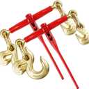 ENJ 2 Pack 3/8"-1/2" Ratchet Load Binder w/ 1/2" Grab & Slip Hook