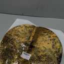 Snowkingdom Black Gold Placemats Round Disposable Sparkly Paper Metallic Glitter Foil Gold Doilies Luxury Dining Table Decoration Centerpieces for Party Birthday Wedding Christmas Shower Set of 24