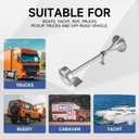 Marine Boat Horns 12V 150dB Single Trumpet Truck Horn Stainless Steel Horn for Ship Truck RV Trailer Pickup Van Bus and other Vehicle