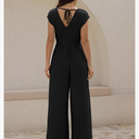 ZAFUL Womens Summer Jumpsuits 2025 Smocked Waist Dressy Casual One Piece Outfits with Pockets, Size M