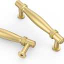 Asidrama 10 Pack 3.75 Inch(96mm) Brushed Gold Cabinet Handles, Kitchen Cabinet Hardware for Cupboard Drawer Pulls