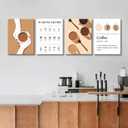NCYEL 4pcs Modern Minimalist Coffee Wall Art Kitchen Coffee Shop Pictures Simple Home Decor Aesthetic Posters Neutral Brown and Beige Bar Decor 12x16 Inch
