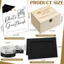 Epakh Class of 2026 Graduation Wishes Cards Box Graduation Party Photo Frame Note Cards for 4" x 6" Photos with 10 Metallic Markers 2 Washi Tape Wooden Keepsake Box for Grad Party Decor(Black Card)