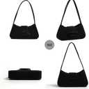 2 x Small Shoulder Bags for Women Suede Handbag Cute Bow Purse Y2K Suede Hobo Handbag Clutch Underarm Purse