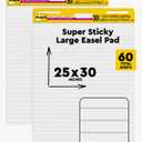 Post-it Super Sticky Easel Pad, Great for Virtual Teachers and Students, 25 x 30 Inches, 30 Sheets/Pad, 2 Pads, Lined Premium Self Stick Flip Chart Paper, Teacher Anchor Chart