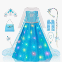 Meland Princess Dresses for Girls - Princess Costume with Long Cape for Girls Age 3-4 Year Old for Birthday Halloween Party