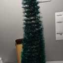 6FT Pop-Up Christmas Trees with Lights: Christmas Trees with 100 LED Lights - Collapsible Christmas Tinsel Trees Christmas Decorate for Home Apartment Room Holiday Party Inside Outside (Peacock Blue)