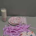 218 Pcs Birthday Era' Party Decorations Era' Party Icon Supplies Tableware Set Disposable Birthday Paper Napkins Plates Cups Knives Forks Spoons for 24 Guests Concert (Concert Style)