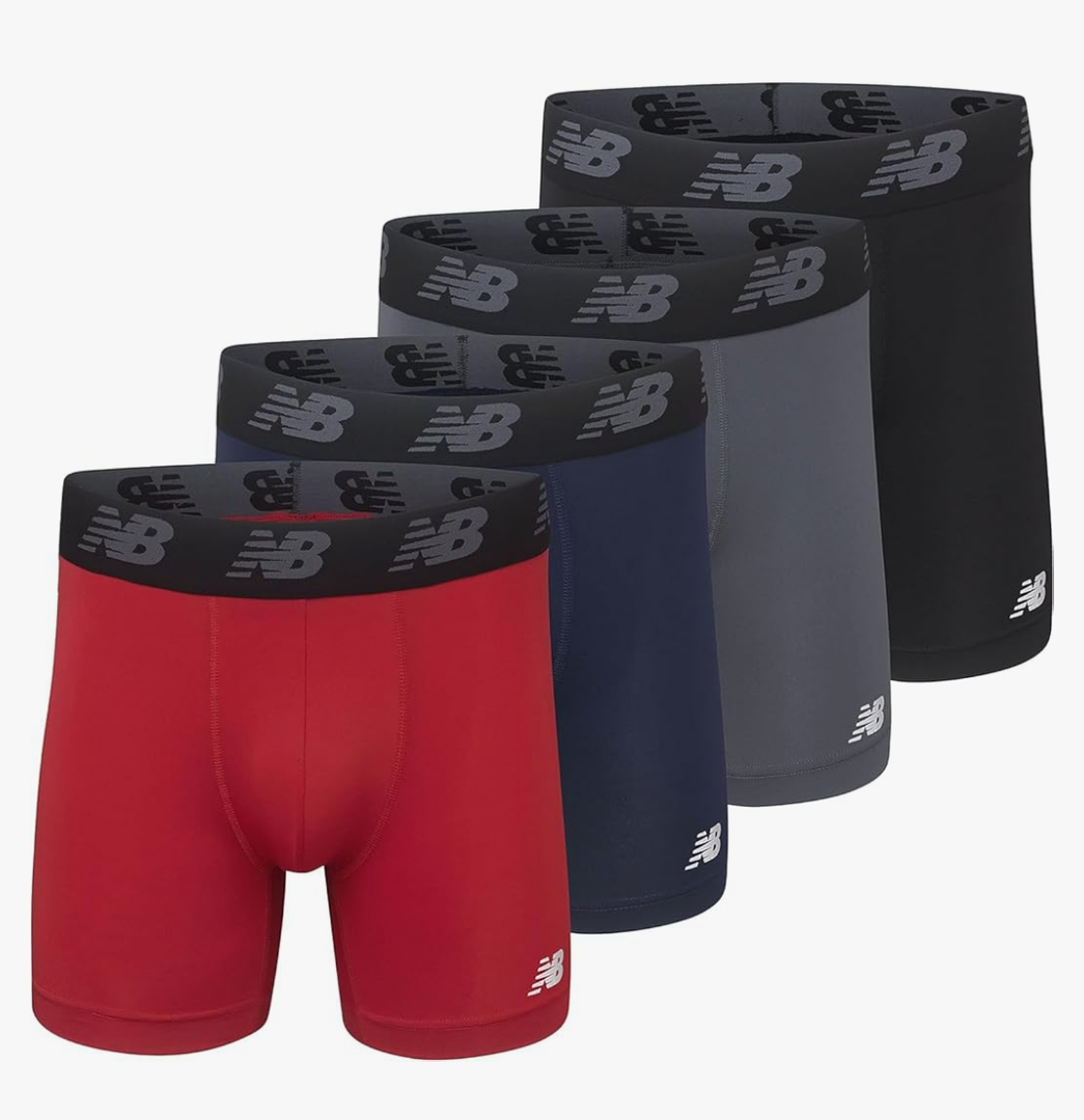 New Balance Men's Mesh 5" No-FLY Boxer Brief (4-Pack) 5 XL
