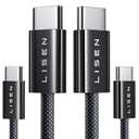 LISEN USB C to USB C Cable Fast Charging Cords 240W Type C Charger Fast Charging Cord Type C Cable for iPhone 16 15 iPad MacBook Pro Air Samsung S25 Switch,10ft+10ft/2 Pack/Black