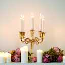 Rely+ 5 Arm Candelabra Taper Candle Holders Decorations Indoor Kitchen Dcor Table Candles Candlestick Candelabra Centerpiece (Gold)