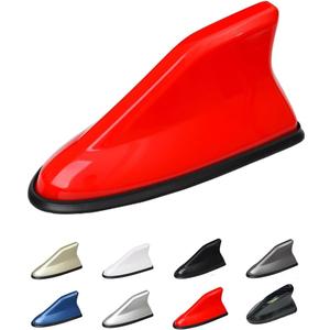 Car Shark Fin Antenna Cover, Roof Aerial Base AM/FM Radio Signal for Car SUV Truck, Vehicle Shark Size 6.3 * 3 * 2.7 Inch Measure if it can cover The old antenna (Red)