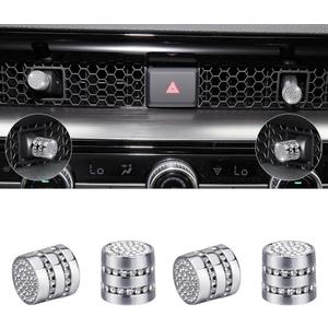 LECART Bling Car Accessories Fit for Honda Civic 11th Gen 2022 2023 2024 2025 Air Vent Knob Covers Glitter Auto Interior Decoration Trims Metal Decal Cover Stickers 4 Pcs