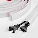 118" TV Cord Hider for Wall Mounted TV, Selfadhesive Wall Cable Hider for 2-3 Cords, Flexible Silicone White Cord Covers Wire Hiders for Cords on Wall,Babyproof Cable Concealer Racewasy Management