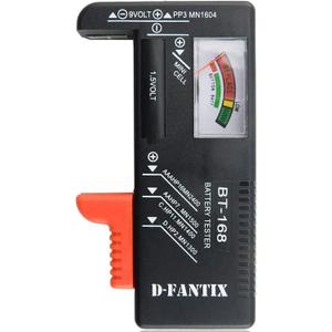 D-FantiX Battery Tester, Universal Battery Checker Small Battery Testers for AAA AA C D 9V 1.5V Button Cell Household Batteries Model BT-168
