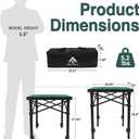Camping Table Portable Foldable with Adjustable Height, Lightweight Collapsible Aluminum Roll-Up Camp Table with Storage Bag & Carry Bag, Heat-Resistant for RV Picnic BBQ Camping (Medium 20"18")