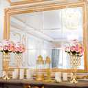 Tatuo 12 Pcs Gold Wedding Centerpiece Vases for Table Crystal Flower Trumpet Metal Flower Vase Stand with Diamond for Wedding Party Reception Dining Room Living Room(20 inch)