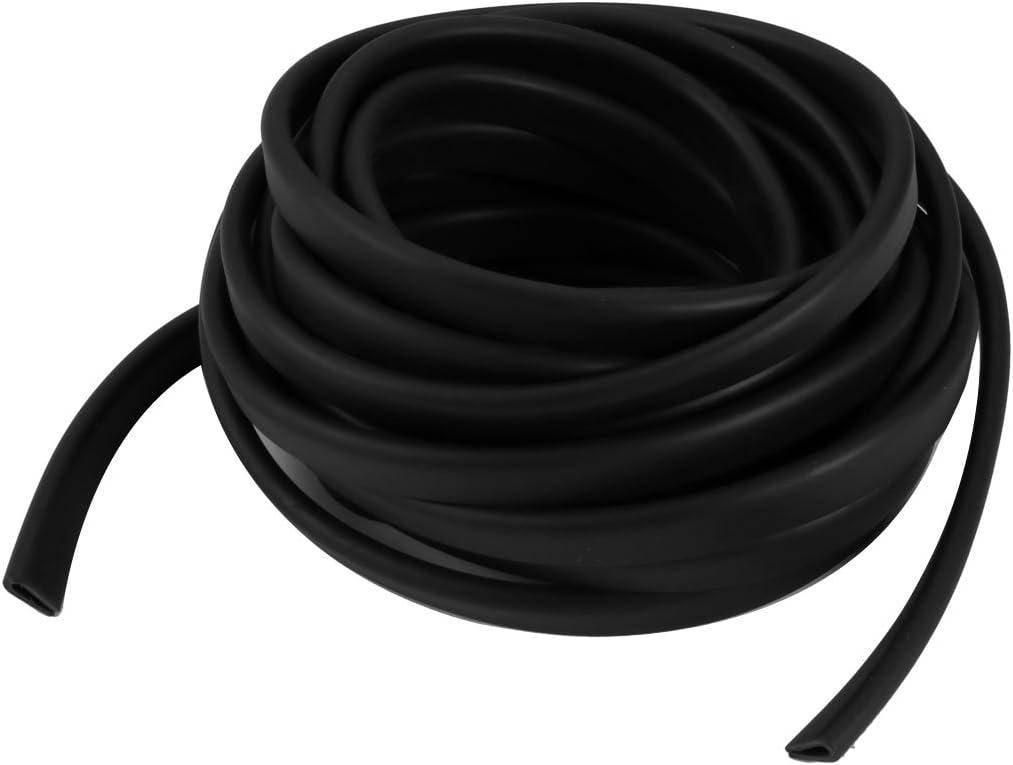 5M Long 2mm Groove Wide 10mm Height Rubber Hollow Air Sealed Seal Strip Black