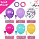 68Pcs Pink Purple Blue Balloon 12 Inch Confetti Balloons Yellow Teal Balloon for Kids Birthday Baby Shower Magic Theme Decoration Engagement Party Supplies.