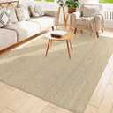 Collive Boho Rugs for Living Room 6x9 Tan, Washable Large Area Rug Braided Woven Cotton Bedrom Rug, Modern Floor Carpet Door Rugs for Nursery Room Office, Outdoor Rug for Patio Balcony Courtyard Decor